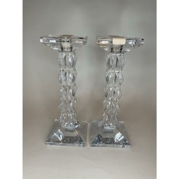 New with box Marquis by Waterford Crystal Paradox Candlesticks Candle Holders 8” - Picture 15 of 15